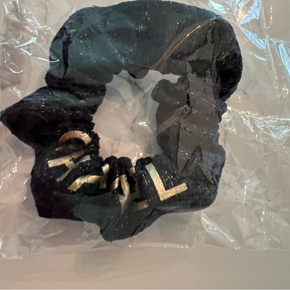 CHANEL Navy Headband with Gold Logo Letters - Picture 2 of 5